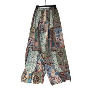 Women’s Cover-Up/Wide/Full Slit Front Pants Lightweight High Waist Size Small